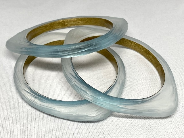 LG255 Alexis Bittar icy blue lucite eye bangles